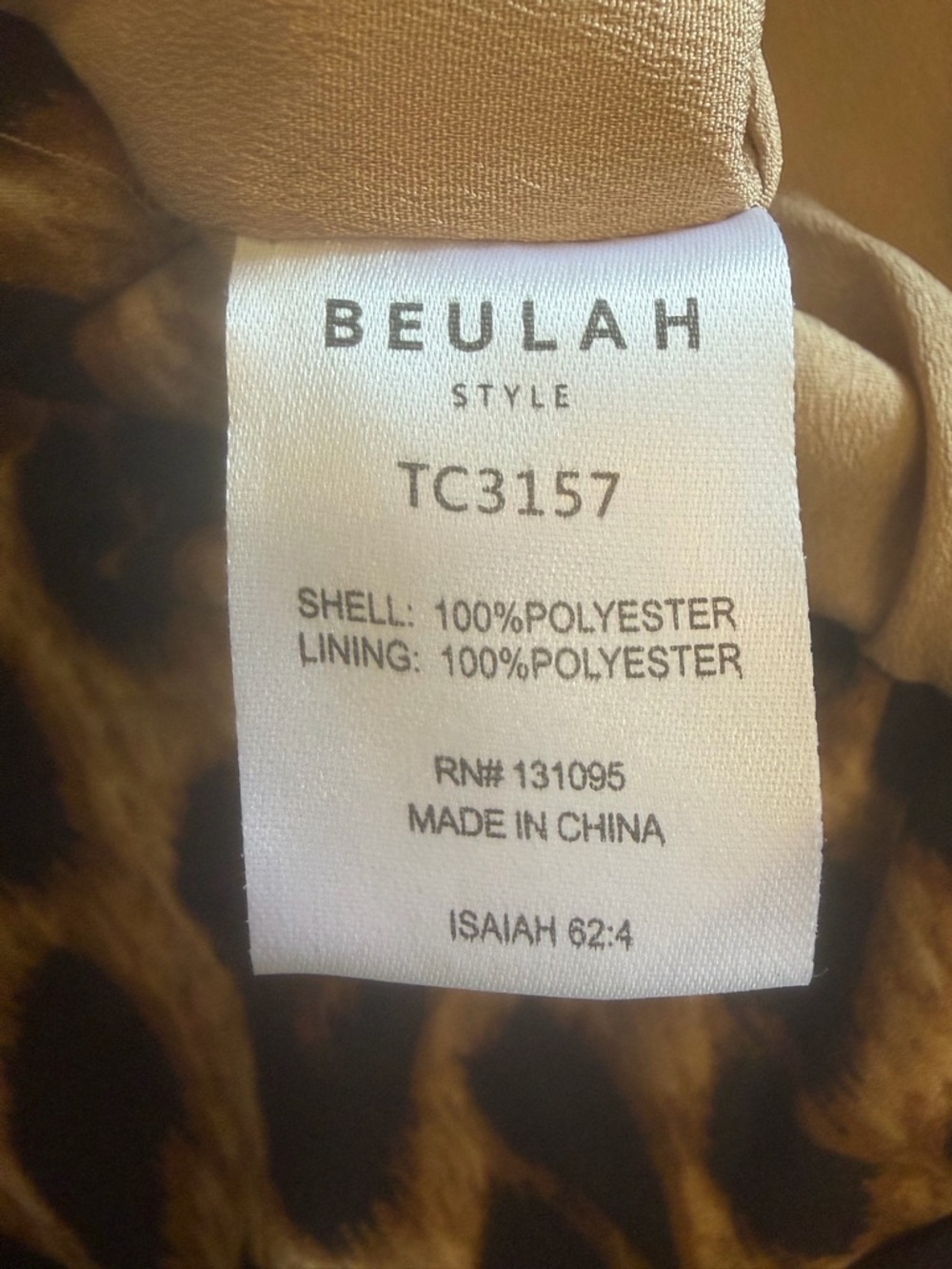 Beulah Style | Leopard Print Ruffle Hem Dress - Picture 4 of 9